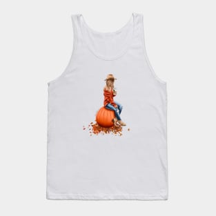 Autumn Leaves & Pumpkins Please Tank Top